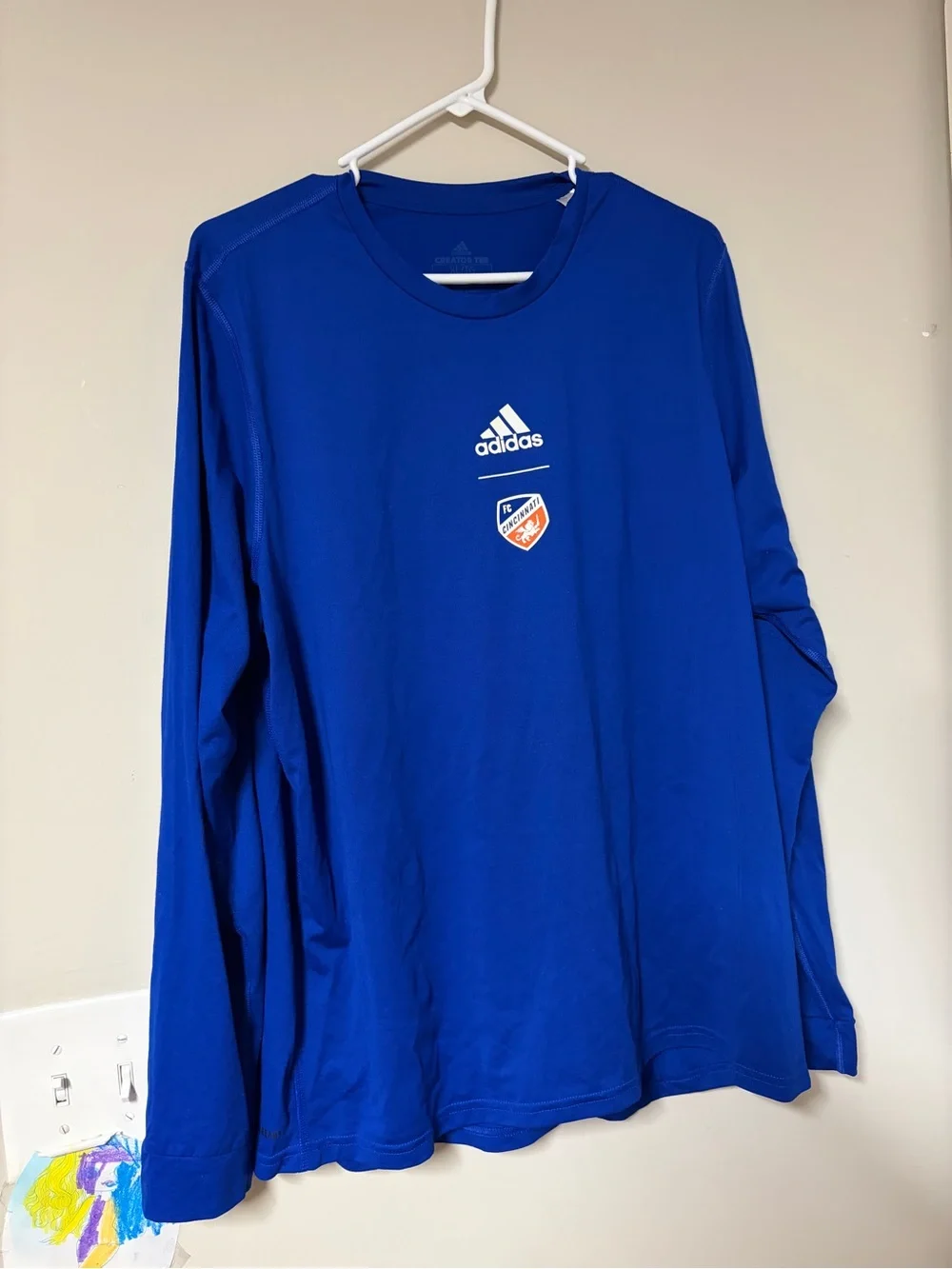 Soccer FC Cincinnati adidas Blue Creator Long Sleeve T-Shirt Performance Shirt